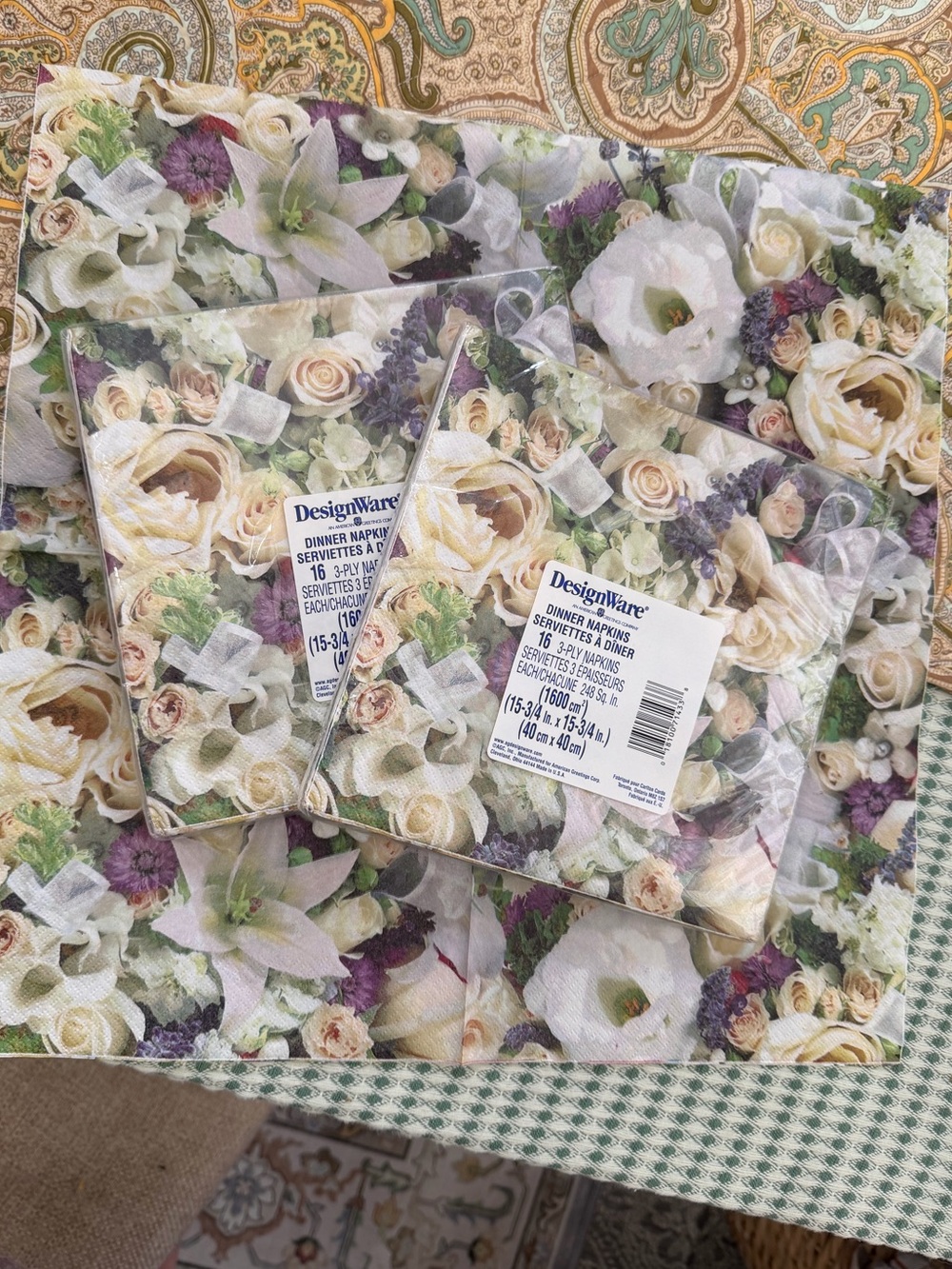 Two Packs of Vintage Floral Napkins by DesignWare American Greeting